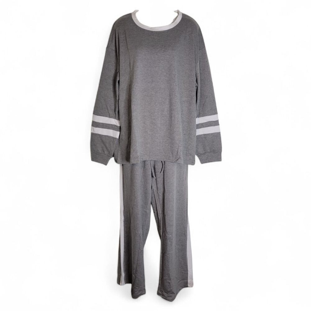 Womens 2 Piece Crewneck Long Sleeve Wide-Leg Sweatsuit Sz XL - NWOT - Picture 3 of 5
